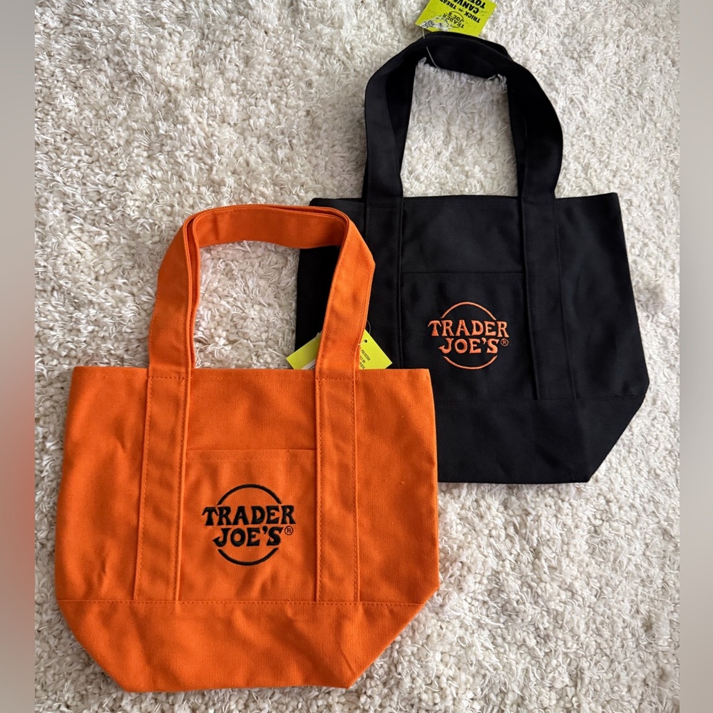 Trader Joe’s Mini Tote Bag NWT ( Orange &Black)
